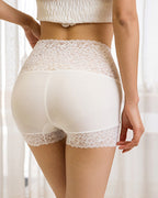 High-waisted Lace Seamless Breathable Tummy Control Antibacterial Crotch Shaping Shorts