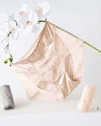 Plus Size Lace Sheer Mesh Seamless High-waisted Panties