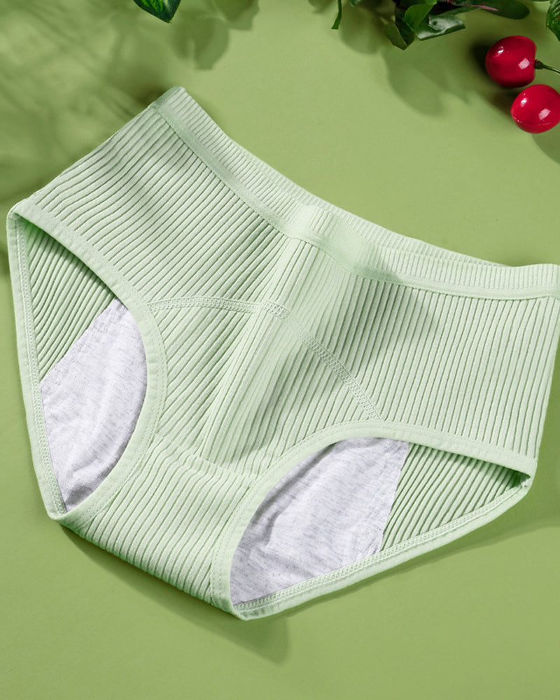 Women's Pure Cotton Menstrual Period Leak-proof Mid-high Waist Breathable Panties