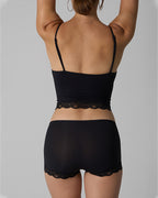 Sexy Skin-friendly Lace Trim V-neck Camisole and Boyshorts Underwear Set