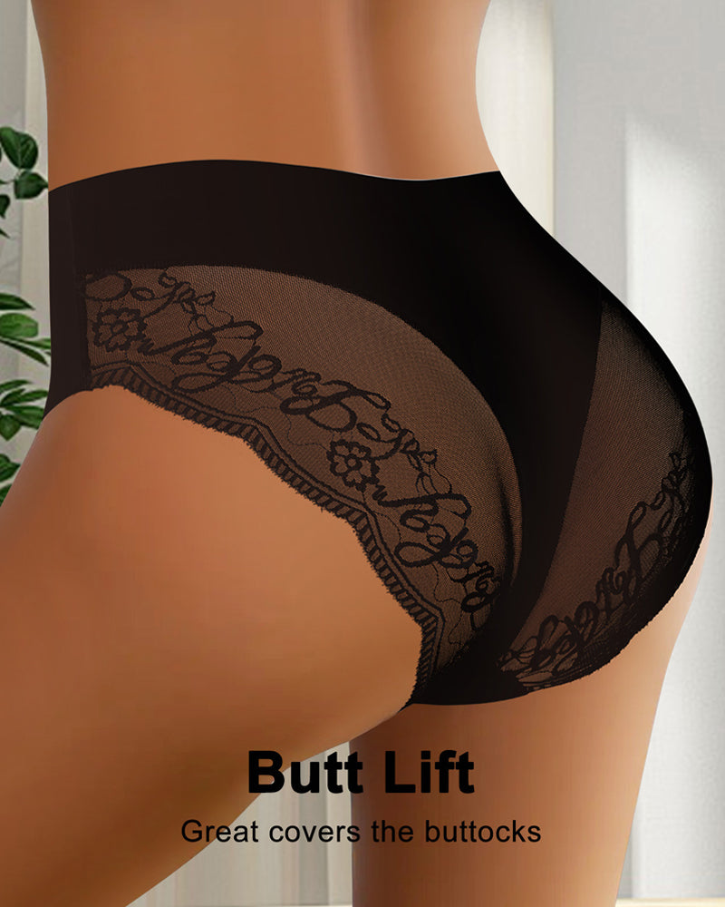 Patchwork Lace Sexy Seamless Elastic Panties