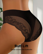 Patchwork Lace Sexy Seamless Elastic Panties