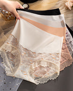 Women's Flower Embroidered Lace High-waisted Tummy-control Breathable Seamless Briefs