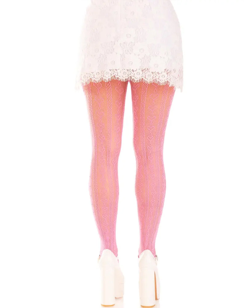 Sexy see-through mini bow-decorated openwork pantyhose