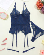 Sexy Lace Stitching Suspender Pajamas Set