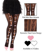 Sexy see-through mini bow-decorated openwork pantyhose