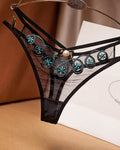 Embroidered Sexy Sheer Mesh Thong