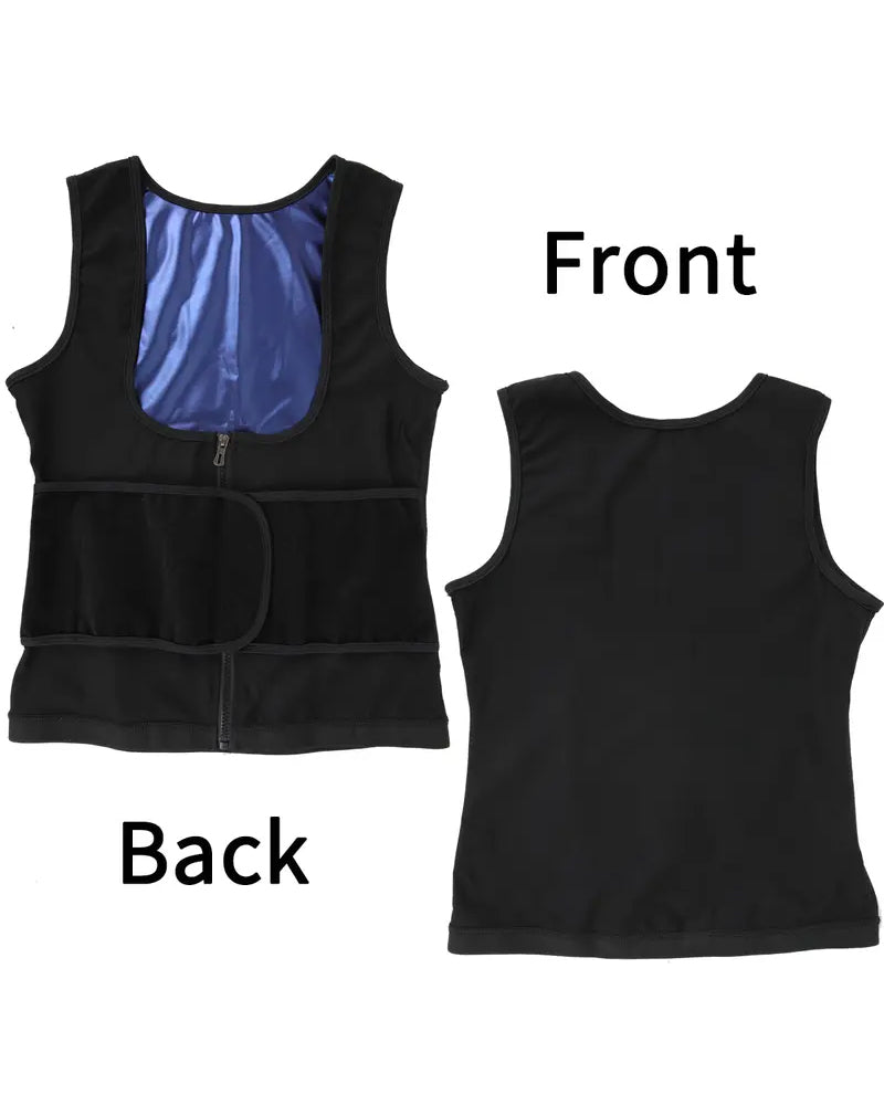 Women's Sweat-Inducing Adjustable Zipper Abdominal Shaping Sauna Waist Training Vest