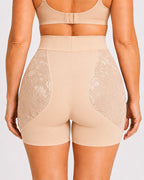 High Waist Lace Mesh Padded Hip Tummy Control Shaping Shorts