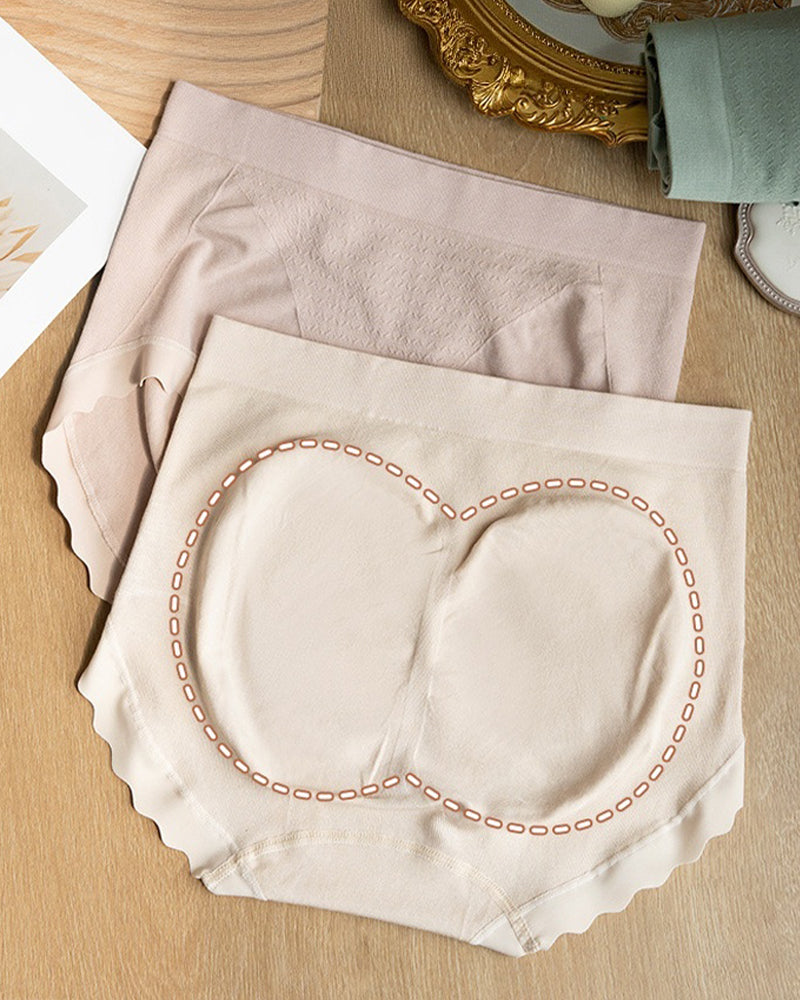 Mulberry Silk Warming Temperature-sensitive 10A Antibacterial Crotch High Elasticity Seamless Hip-lifting Panties