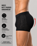 2-Pack Men's Breathable Mesh with Removable Pads for Buttock Shaping Panties