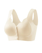 Women's V Neck Front Closure Seamless Wire-free Comfortable Breathable Vest Bra