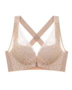 Plus Size Front Closure Seamless Lace Breathable Push-Up Bra
