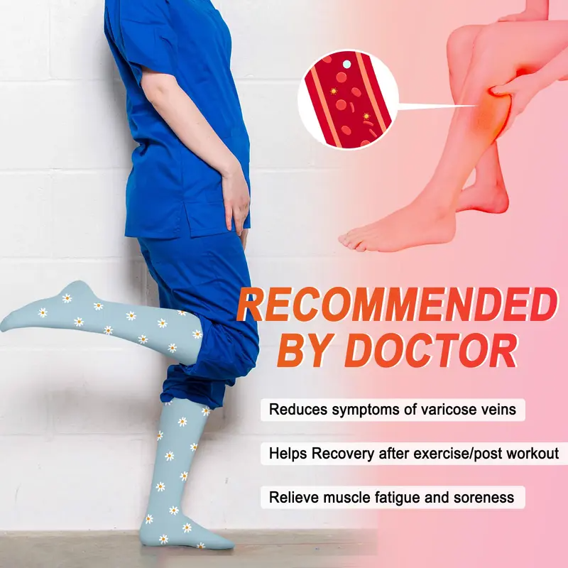 6 Pairs Of High-Elastic Breathable Calf Compression Socks For Sports and Fitness