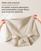 3-Pack Pure Cotton High Waist Tummy Control Striped Briefs