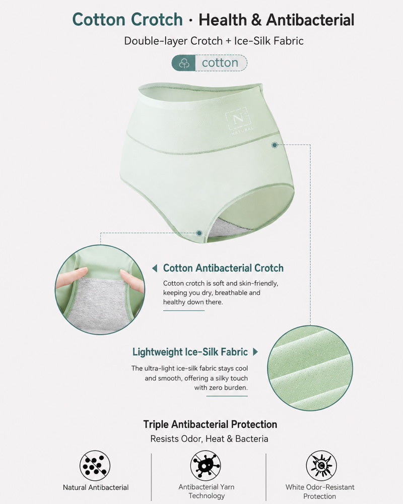 5-Pack High Waist Ice Silk Seamless Breathable Briefs