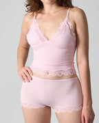V-neck Lace-trimmed Seamless Stretch Camisole Top and Boxer Briefs Set