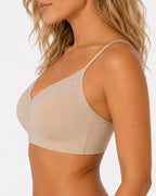 2-Pack Deep V Seamless Lace Trim Wire-Free Push-Up Bra