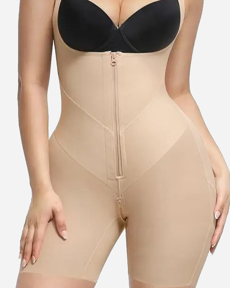 U-shaped Zipper Tummy Control Hip Lift Postpartum Body Shapewear