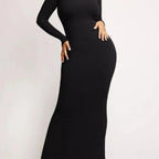 CASUAL SOFT LOUNGE LONG SLEEVE MAXI DRESS