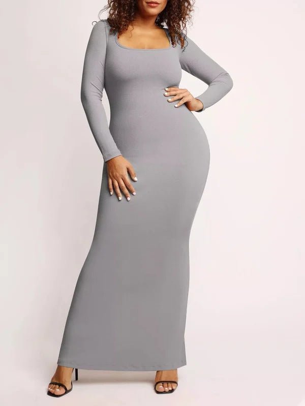 CASUAL SOFT LOUNGE LONG SLEEVE MAXI DRESS