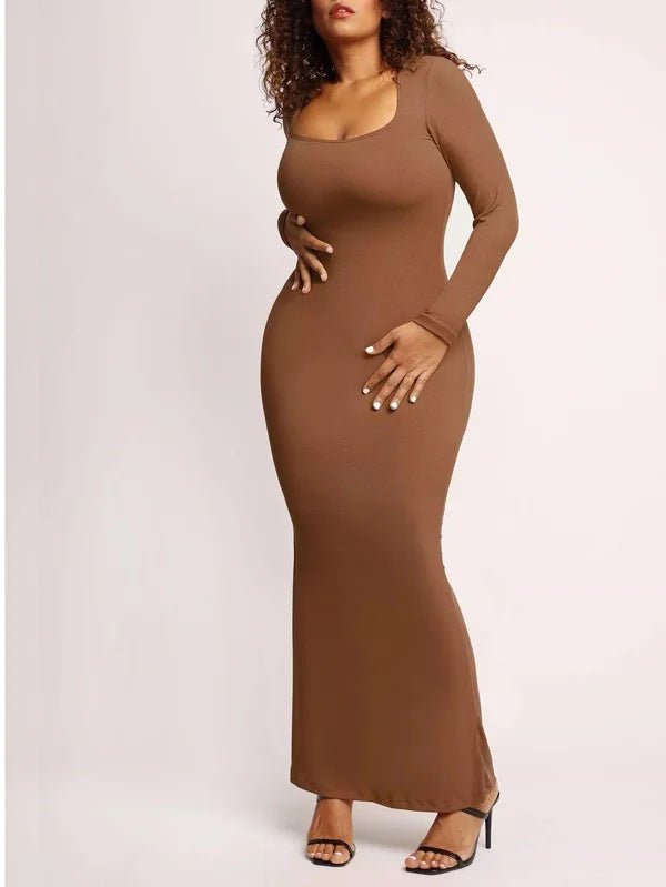 CASUAL SOFT LOUNGE LONG SLEEVE MAXI DRESS