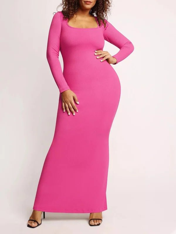 CASUAL SOFT LOUNGE LONG SLEEVE MAXI DRESS