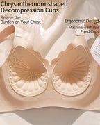Casual Seamless Wavy Edge Wide Shoulder Straps Underwire Push-up Breathable Bra