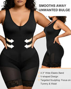 Women's V-shaped Elastic Band Design S-curve Shaping and Tummy Control Bodysuit