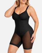 Full Body Mid Thigh Front Zipper Seamless Bodysuit Shapewear