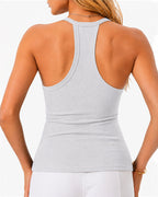 V Neck Cotton with Built-in Bust Support Sleeveless Vest