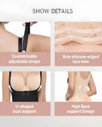 Women's Tummy Control with Hook Zipper Closure Shaping Bodysuit