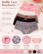 Floral Lace Ruffle Breathable Panties