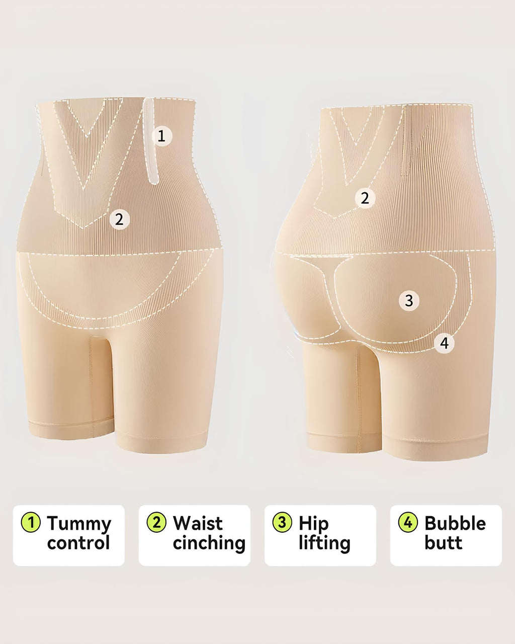 Women's High-Waisted Tummy Control and Butt Lifting Seamless Breathable Shaping Shorts