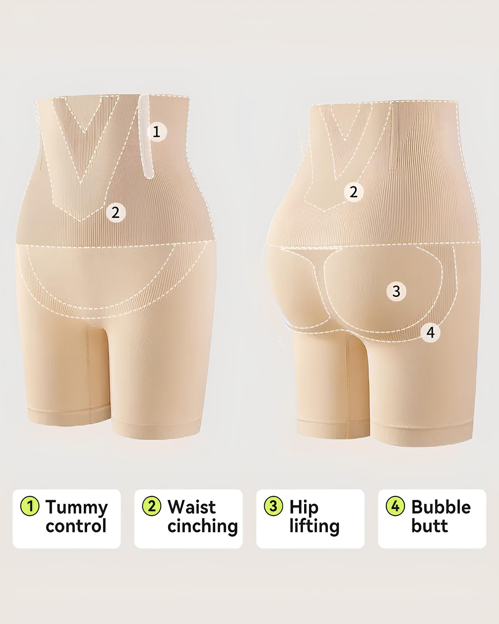 Women's High-Waisted Tummy Control and Butt Lifting Seamless Breathable Shaping Shorts