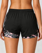 Casual Stretch Colorblock Lined Athletic Shorts