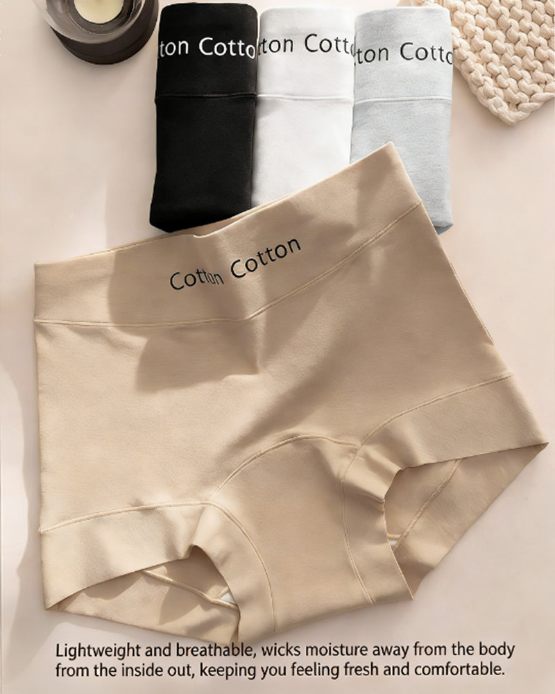 Women's Antibacterial Pure Cotton Seamless High Waist Comfortable Briefs