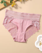 Women's Sexy High Waist Tummy Control Seamless Flower Lace Breathable Panties