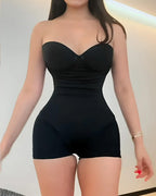 Back Lace-up Bodysuit Thong Seamless Shapewear