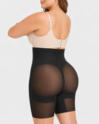 High Waist Tummy Control X-shaped Mesh Breathable Shaping Shorts