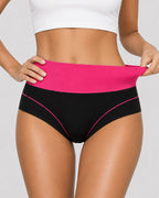 Women's  High Waist Colorblock Seamless Cotton Briefs