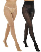 Two Pack High Waisted Silky Shiny Transparent Tights Pantyhose