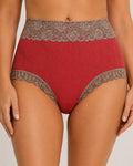 High-Waist Cotton Lace Briefs