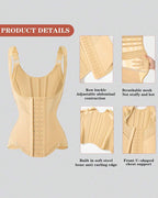 Women's Tummy Control Mesh Breathable Adjustable Straps Waist Trainer Body Shaper