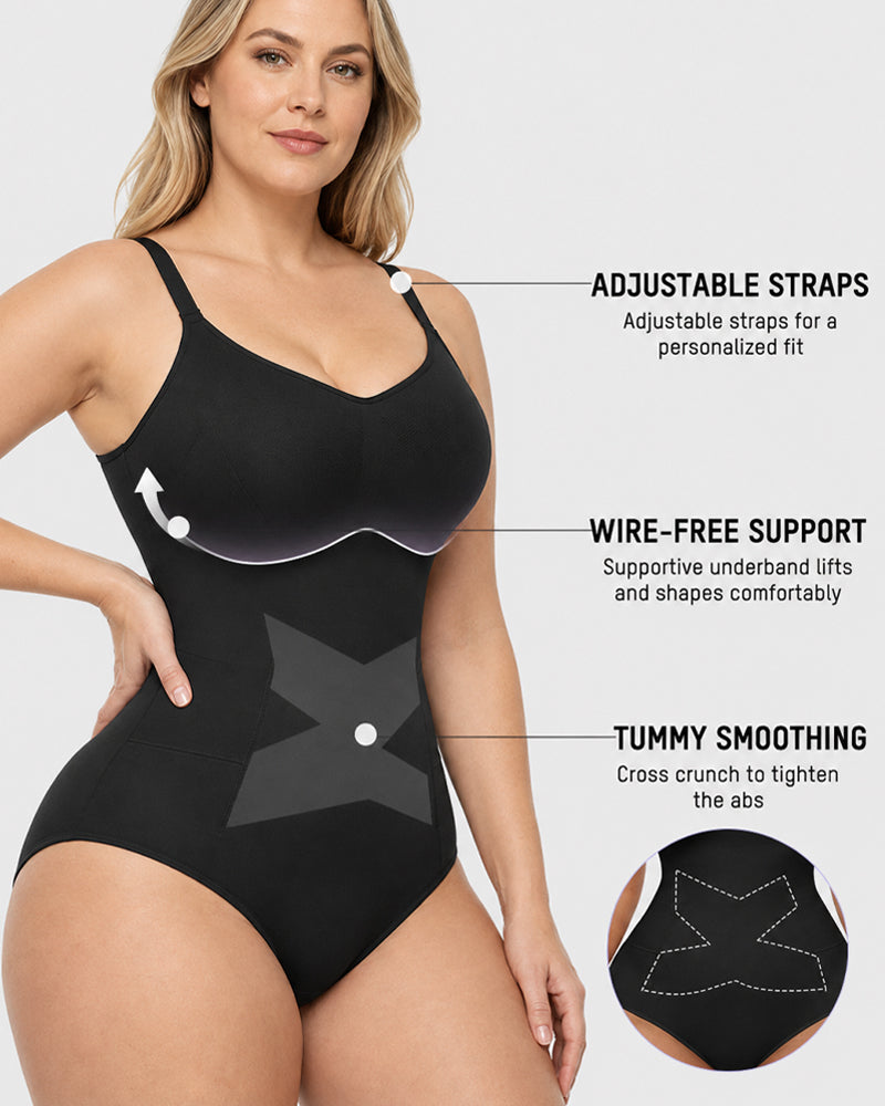 Deep V Tummy Control Seamless Easy-to-Wear Bodysuit Shaper