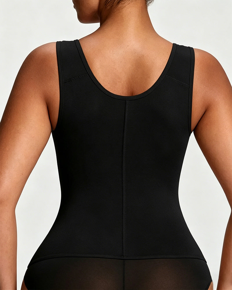 Women's Zipper and Hook Double Compression Seamless Wire-Free Shapewear