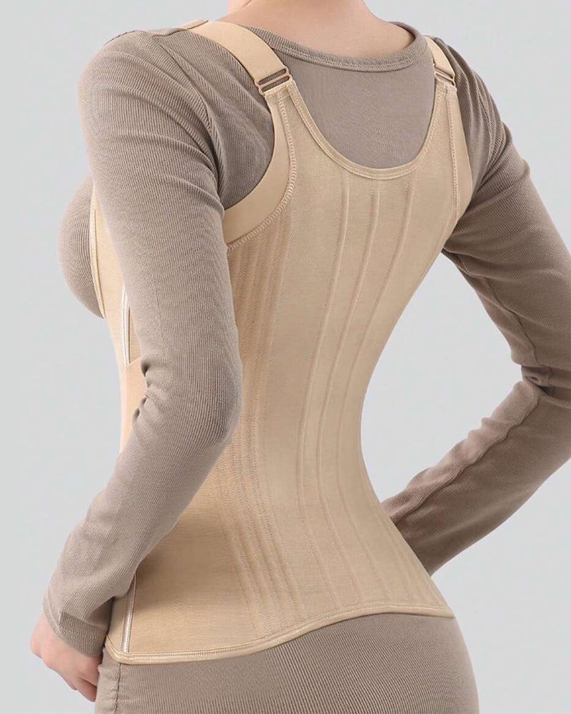 Women's Tummy Control Mesh Breathable Adjustable Straps Waist Trainer Body Shaper