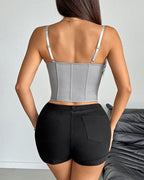 Sexy See-through Mesh Lace Patchwork Fishtail Camisole Top