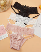 Sexy Satin Lace Openwork Breathable Panties