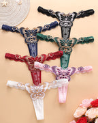 Sexy Butterfly Embroidered Low-rise Thong